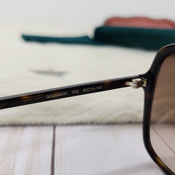 Gucci Oversized Butterfly Sunglasses Havana Tortoiseshell Brown NEW - Picture 11 of 13